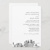 Milwaukee Mariage Elegant Skyline Invitation (Devant / Derrière)