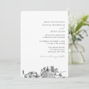 Milwaukee Mariage Elegant Skyline Invitation