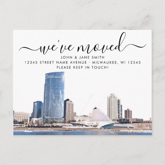 Milwaukee Moving Announcement Briefkaart (Voorkant)