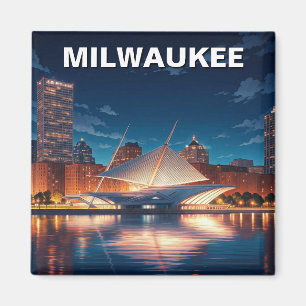 Milwaukee Museum of Art Travel bij nacht Magneet