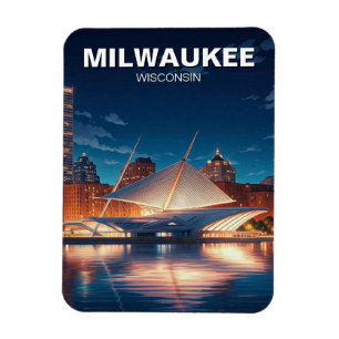 Milwaukee Museum of Art Travel bij nacht Magneet