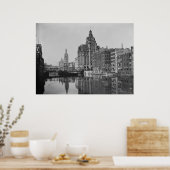 Milwaukee River en Dowtown Poster (Keuken)
