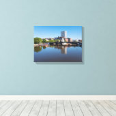Milwaukee River Front en State Street Bridge Canvas Afdruk (Insitu (Houten vloer))
