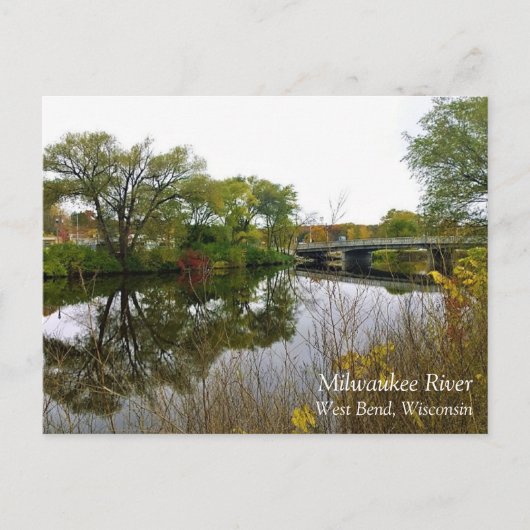 Milwaukee River, West Bend, Wisconsin Briefkaart (Voorkant)