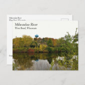 Milwaukee River, West Bend, Wisconsin Briefkaart (Voorkant / Achterkant)