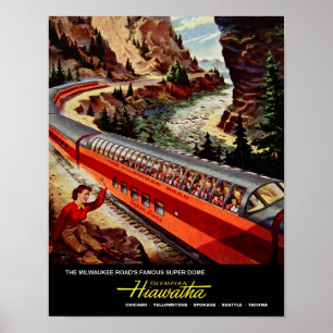 Milwaukee Road, affiche de voyage ferroviaire.