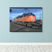 Milwaukee Road boxcab, elektrisch #E34A_Trains Canvas Afdruk (Insitu (Houten vloer))