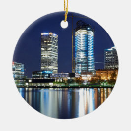 Milwaukee Skyline in Night Keramisch Ornament