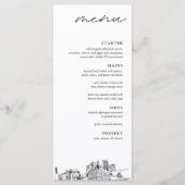 Milwaukee Skyline Menu du dîner Mariage moderne (Devant)