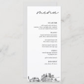 Milwaukee Skyline Modern Huwelijksdiner Menu (Voorkant / Achterkant)