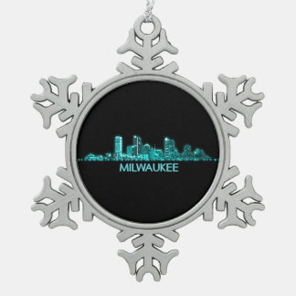 Milwaukee Skyline Tin Sneeuwvlok Ornament