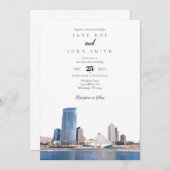 Milwaukee Skyline Wedding Invitation Kaart (Voorkant / Achterkant)
