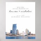 MIlwaukee Skyline Wedding Welkomstteken Poster (Voorkant)