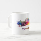 Milwaukee V2 skyline in watercolor Koffiemok (Voorkant links)
