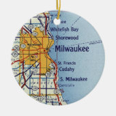 Milwaukee WI  Map Keramisch Ornament (Voorkant)