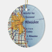 Milwaukee WI  Map Keramisch Ornament (Links)