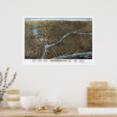 Milwaukee, WI Panoramic Map - 1872 Poster (Keuken)