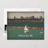Milwaukee, WI Skyline Briefkaart (Voorkant / Achterkant)