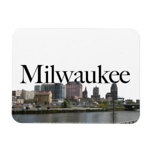 Milwaukee WI Skyline met Milwaukee in de lucht Magneet