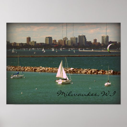 Milwaukee, WI Skyline Poster (Voorkant)