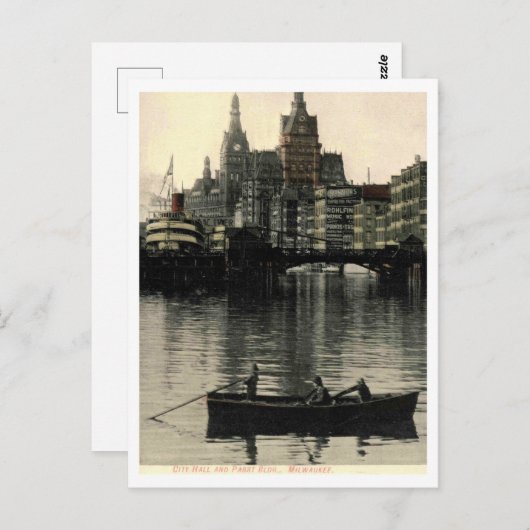 Milwaukee WI, stadhuis Pabst gebouw 1908 Briefkaart (Voorkant / Achterkant)