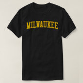 Milwaukee WI Varsity Style Brew City Throwback Yel T-shirt (Design voorkant)