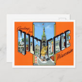 Milwaukee, Wisconsin Big Letters Briefkaart (Voorkant / Achterkant)