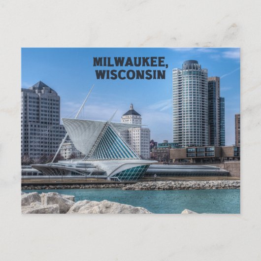 Milwaukee Wisconsin Briefkaart op het Michiganmeer (Voorkant)
