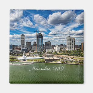 Milwaukee, Wisconsin cityscape-foto, Magneet