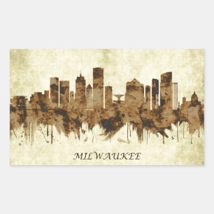 Milwaukee Wisconsin Cityscape Rechthoekige Sticker