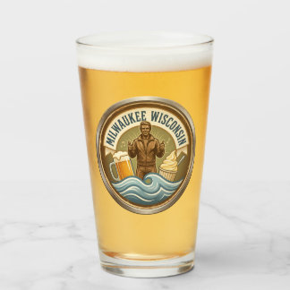 Milwaukee Wisconsin Embleem - Bronzen Fonz Glas