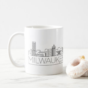 Milwaukee, Wisconsin gestileerde skyline Koffiemok