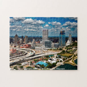 Milwaukee Wisconsin.Kerstgroeten Legpuzzel