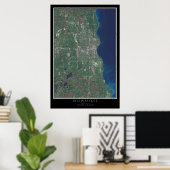 Milwaukee Wisconsin Satellite Poster Map (Thuiskantoor)
