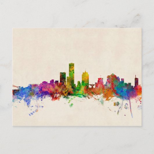 Milwaukee Wisconsin Skyline Cityscape Briefkaart (Voorkant)