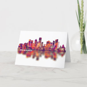 Milwaukee Wisconsin skyline Feestdagen Kaart
