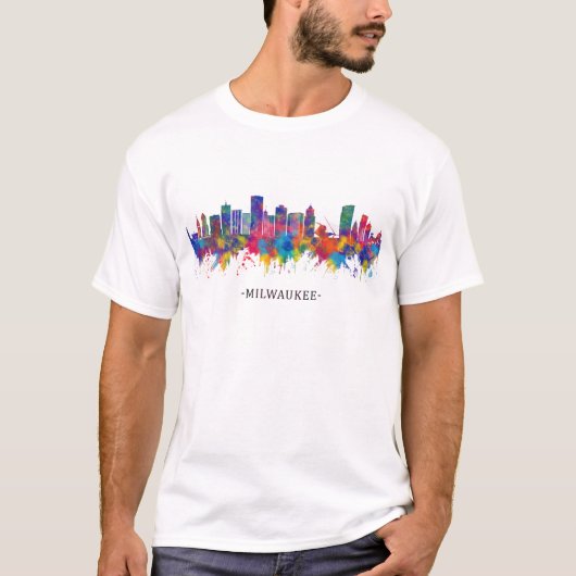Milwaukee Wisconsin Skyline T-shirt (Voorkant)