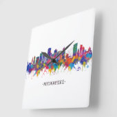 Milwaukee Wisconsin Skyline Vierkante Klok (Hoek)