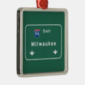 Milwaukee Wisconsin wi Interstate Highway Freeway Metalen Ornament (Rechts)