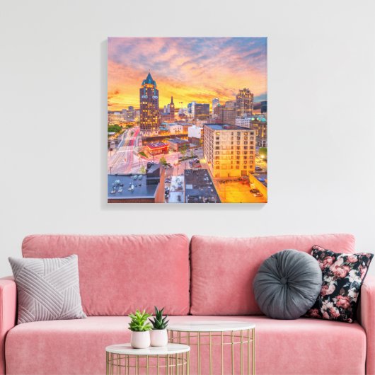 Milwaukee Wisconsin Wrapped Canvas 16.80 x 17.50 i (Insitu (Woonkamer))
