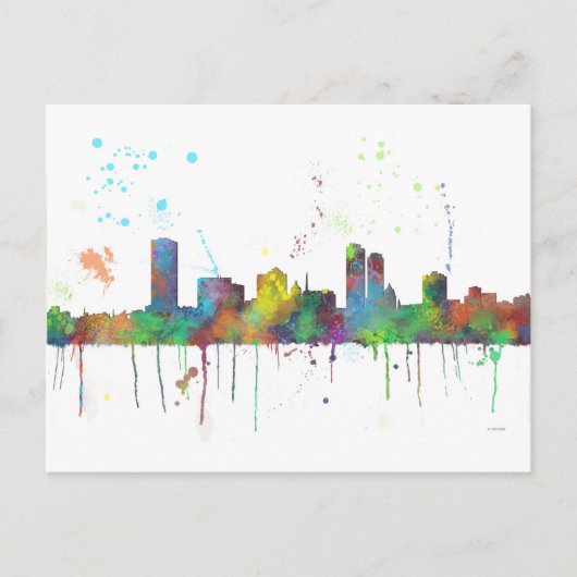 MILWAUKEE, WISCONSON SKYLINE BRIEFKAART (Voorkant)