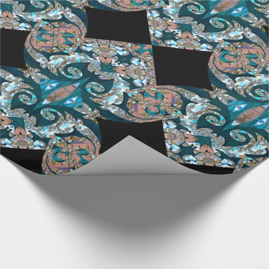 Milyroyce Kerstbaroque Pattern Cadeaupapier (Hoek)