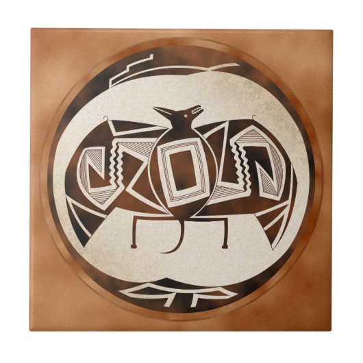 Mimbres Bat-Raven Tegeltje (Voorkant)