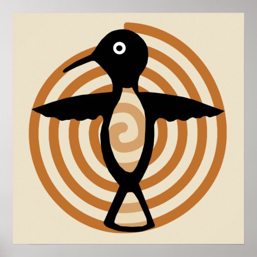 Mimbres Bird Art Poster (Voorkant)