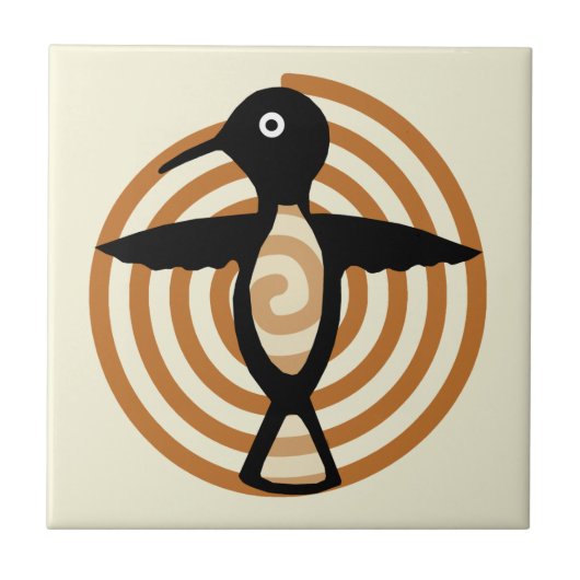 Mimbres Bird Art Tile Tegeltje (Voorkant)