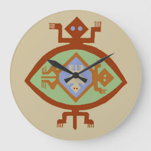 Mimbres Native Amerikaanse Zuidwest ronde wandklok Grote Klok