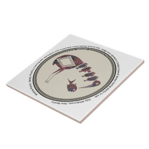 Mimbres Pottery Design Kraan Eten Vis Tegeltje