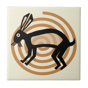 Mimbres Rabbit Art Tile Tegeltje