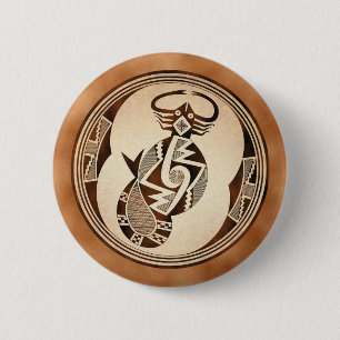 Mimbres Scorpion-Snake-Fish Ronde Button 5,7 Cm