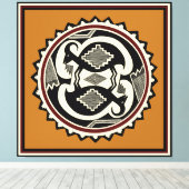 Mimbres Tribal Mt. Goats Canvas Print (Insitu (Houten vloer))